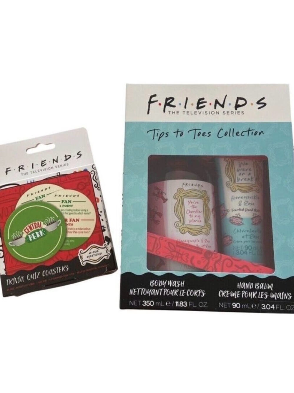 Friends TV Show Gift Set Featuring Tips To Toes Body Wash & Hand Balm + Trivia Q